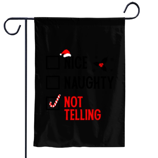 Nice, Naughty, Not Telling Garden Flags