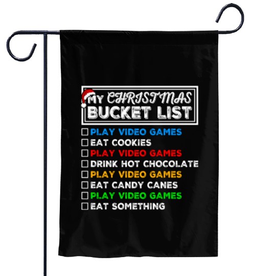 Christmas Bucket List Video Games Xmas Gamer Garden Flags