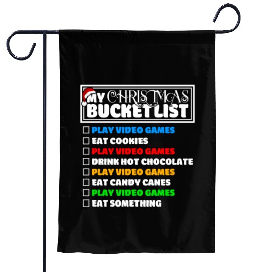 Christmas Bucket List Video Games Xmas Gamer Garden Flags