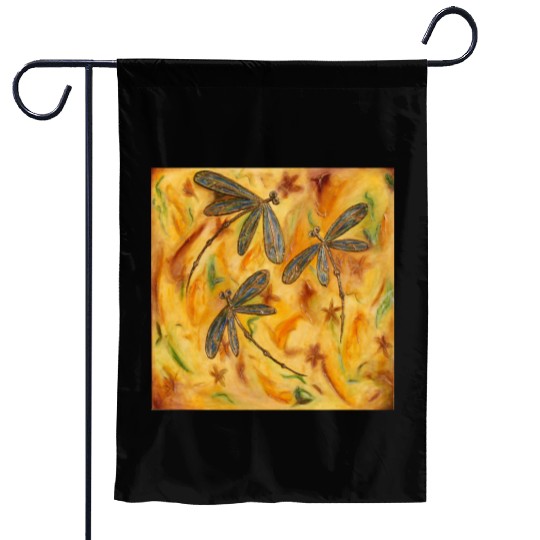 Dragonfly Autumn Flit Garden Flags