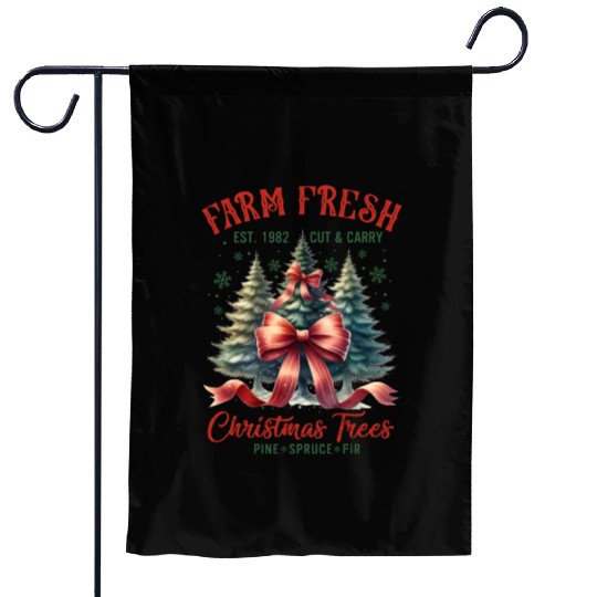 Farm Fresh Merry Christmas Garden Flags