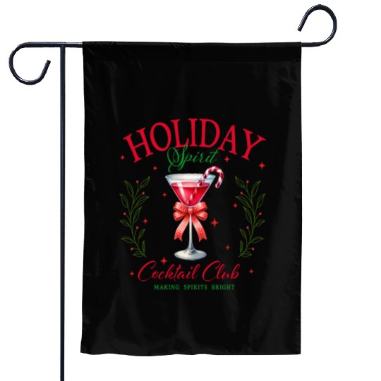 Holiday Spirit Cocktail Club Garden Flags