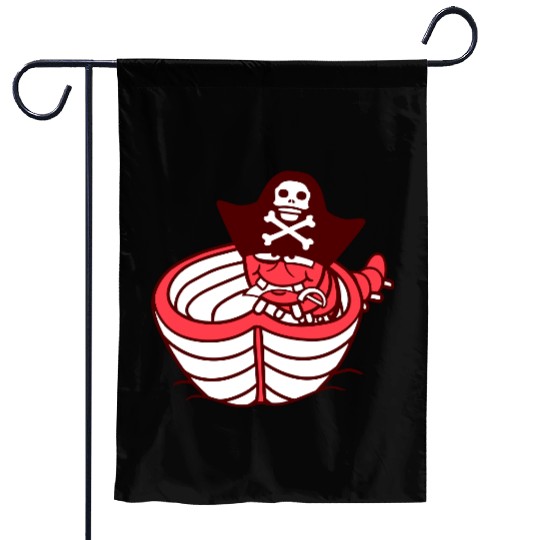 Funny Worm Caterpillar Pirate Sweet Paddle Rowing Garden Flags