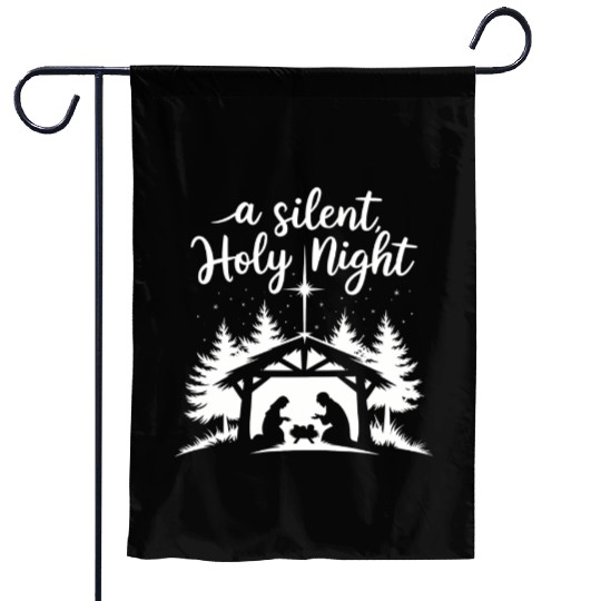 A Silent Holy Night Garden Flags