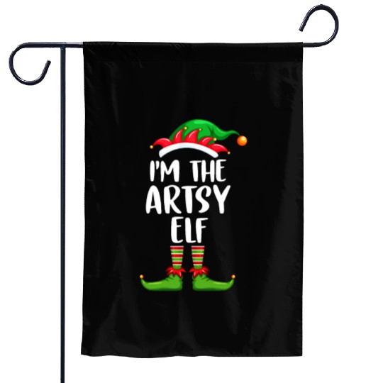 I'm The Artsy Elf Garden Flags Matching Family Christmas