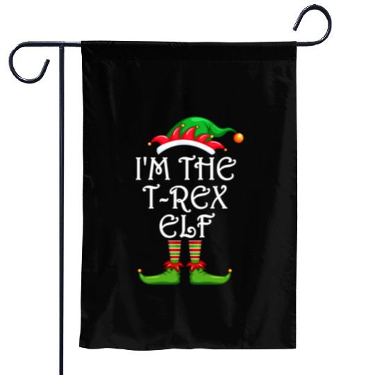 I'm The T-Rex Elf Garden Flags Matching Family Christmas