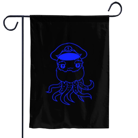 Old Octopus Octopus Cephalopod Funny Captain Squid Garden Flags