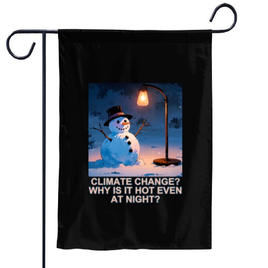 Frosty Snowman Under Street Lights Christmas Garden Flags