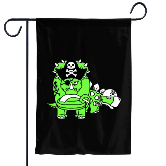 Triceratops Stegosaurus 2 Dinosaur Pirates Dinos Garden Flags
