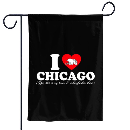Groovy I Love CHICAGO Garden Flags