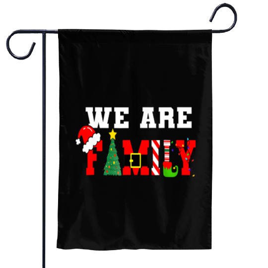 We Are Family Christmas Pajamas Matching Xmas Garden Flags
