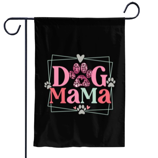 Dog Mama Mothers Day Leopard Paw Garden Flags