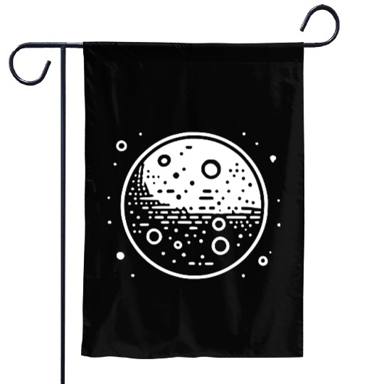 Minimalistic Vector Mars Planet path3 Garden Flags