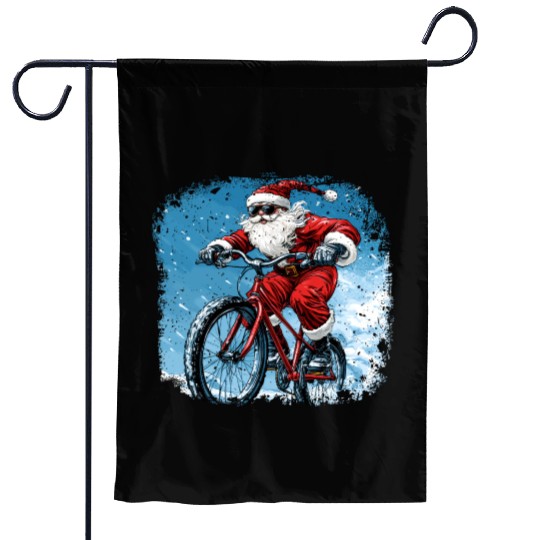 Biker Christmas Garden Flags