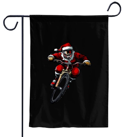 Downhill Bike Christmas Garden Flags