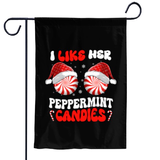 I Like Her Peppermint Candies Couples Christmas Garden Flags