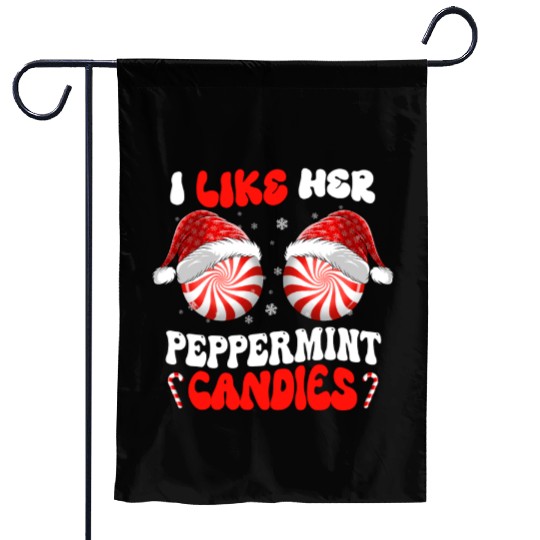 I Like Her Peppermint Candies Couples Christmas Garden Flags