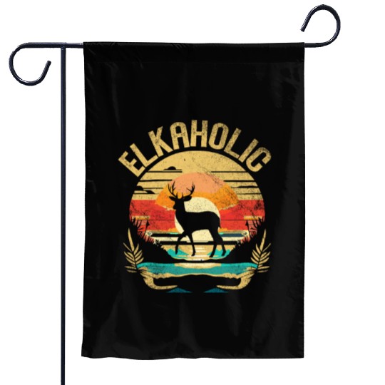Elk Hunting Elkaholic Hunters Garden Flags