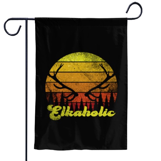 Elk Hunting Elkaholic Hunters Garden Flags
