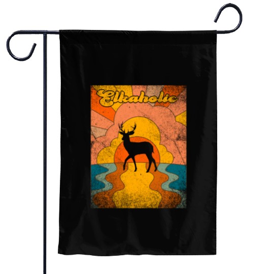 Elk Hunting Elkaholic Hunters Garden Flags