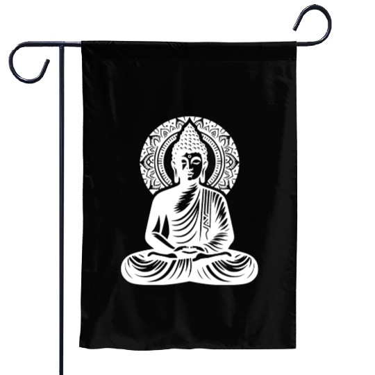 Buddha Yoga Deep Meditation And Calm Centering Garden Flags