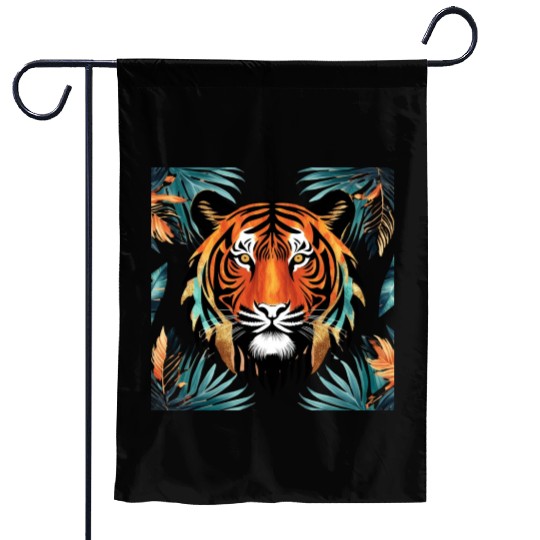 "Royal Tiger: A Striking Blend of Strength Garden Flags