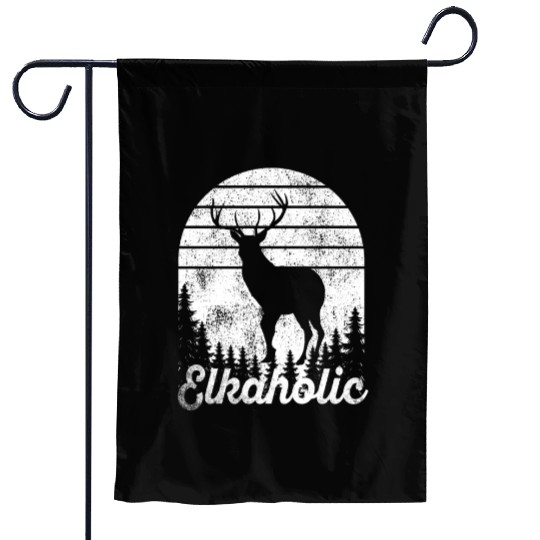 Elk Hunting Elkaholic Hunters Garden Flags