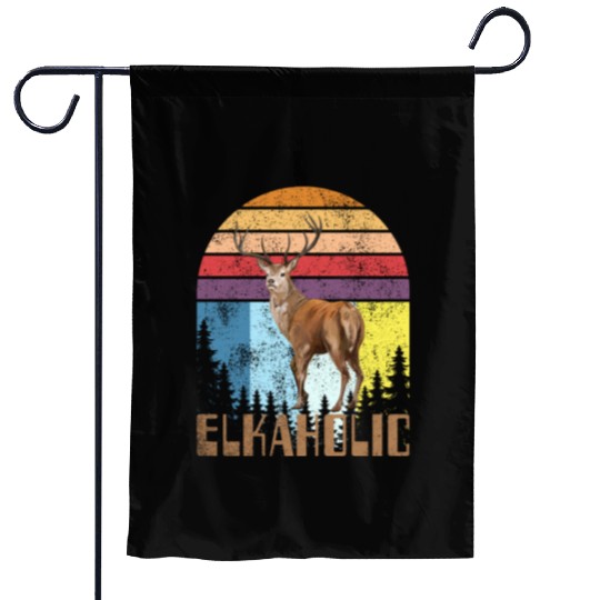 Elk Hunting Elkaholic Hunters Garden Flags