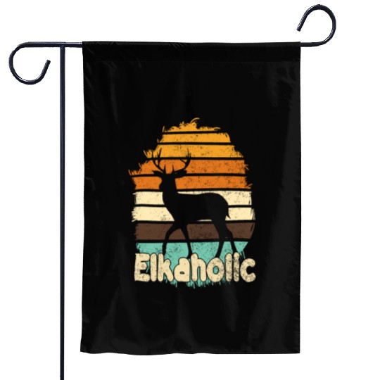 Elk Hunting Elkaholic Hunters Garden Flags