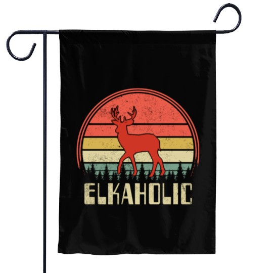 Elk Hunting Elkaholic Hunters Garden Flags