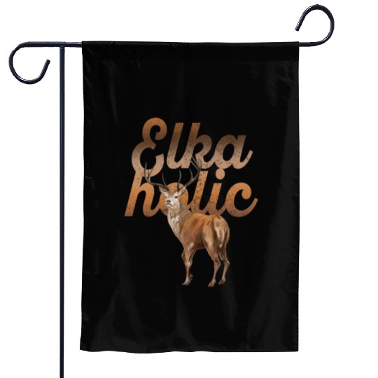 Elk Hunting Elkaholic Hunters Garden Flags