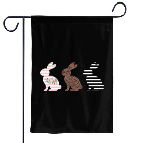 Happy Easter Cute Easter Leopard Bunny Rabbit Garden Flags