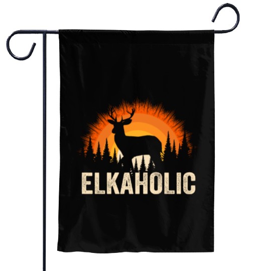 Elk Hunting Elkaholic Hunters Garden Flags