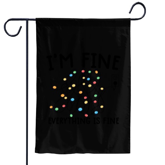 Christmas Lights I'm Fine funny Xmas Garden Flags