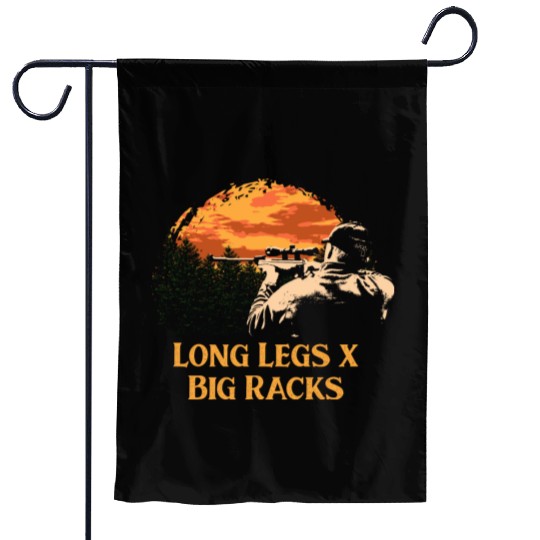 Long Legs x Big Racks Deer Hunting Elk Hunter Adul Garden Flags