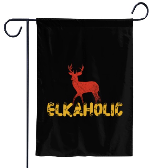 Elk Hunting Elkaholic Hunters Garden Flags