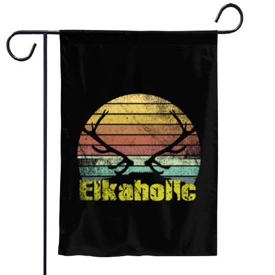 Elk Hunting Elkaholic Hunters Garden Flags