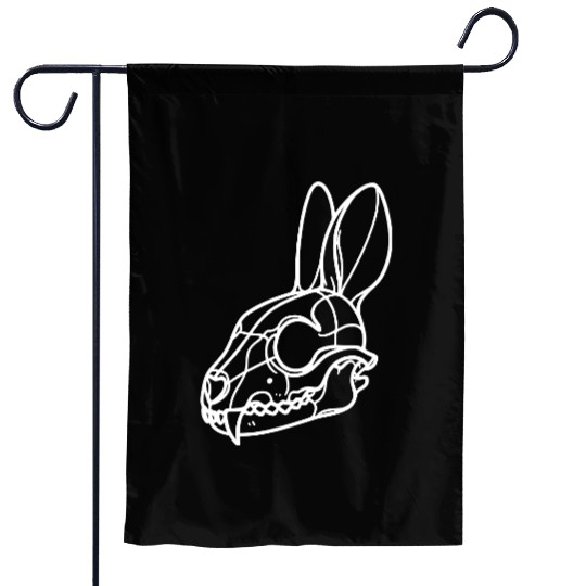Minimalistic Vector Rabbit Skull Kids Drawing Garden Flags