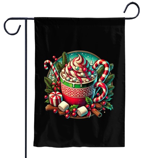 Festive Hot Cocoa Christmas Delight Garden Flags