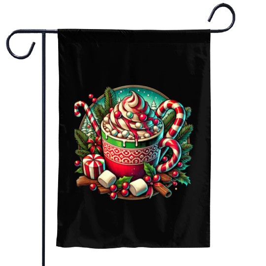 Festive Hot Cocoa Christmas Delight Garden Flags