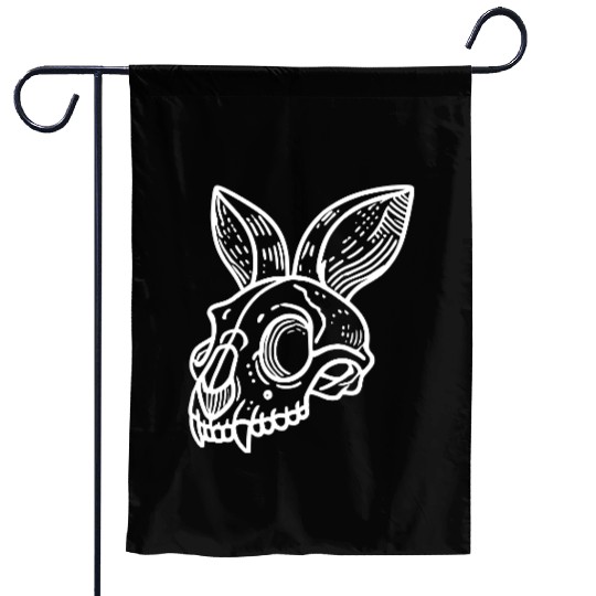 Minimalistic Vector Rabbit Skull Kids Drawing Garden Flags