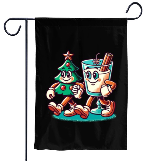 Merry Christmas Retro Style Garden Flags