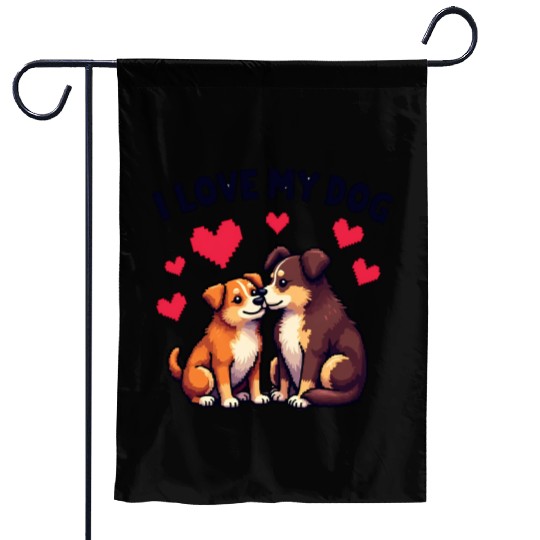 I Love My Dog Garden Flags
