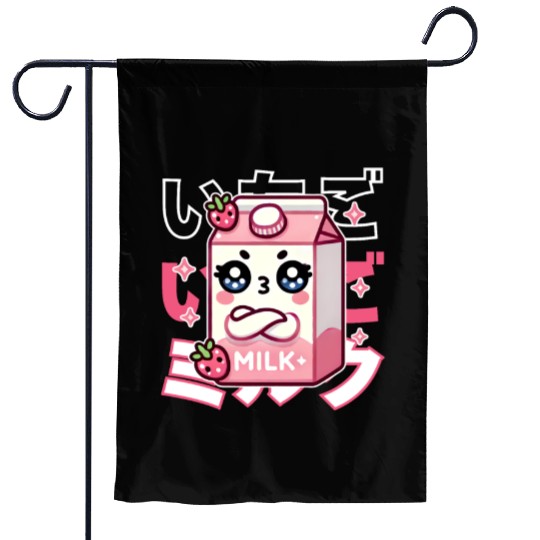 Touchy Strawberry Milk Hug Garden Flags