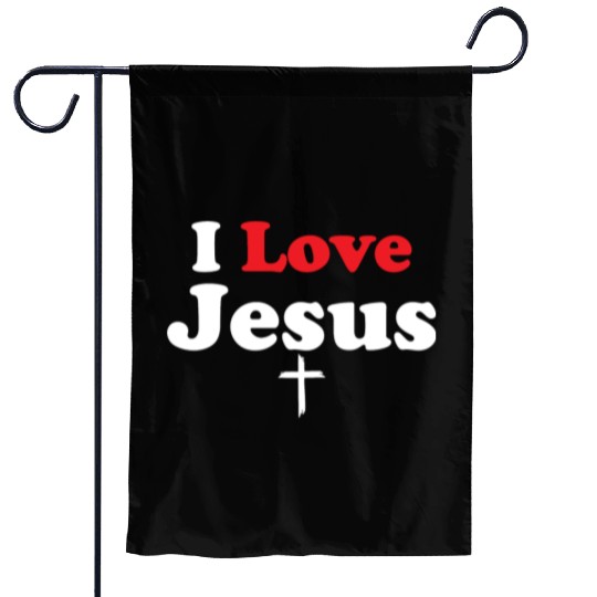 I Love Jesus Christian Christmas Garden Flags