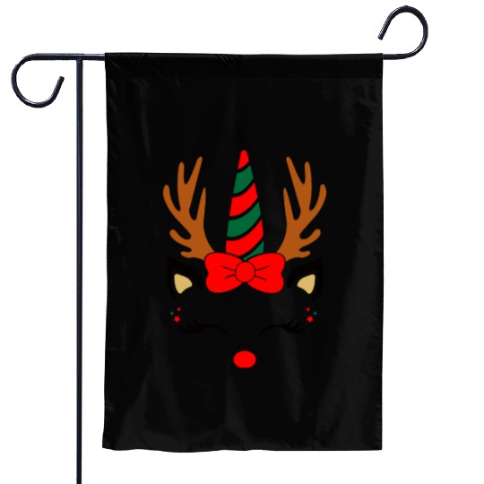 Reindeer unicorn, Christmas Garden Flags
