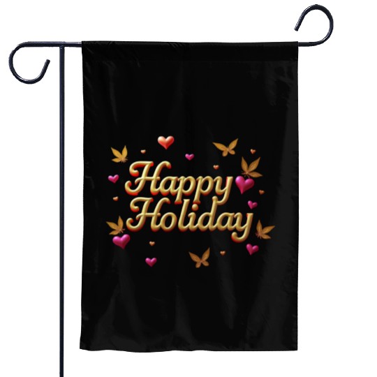 Happy Holidays - Butterflies Wishing Garden Flags