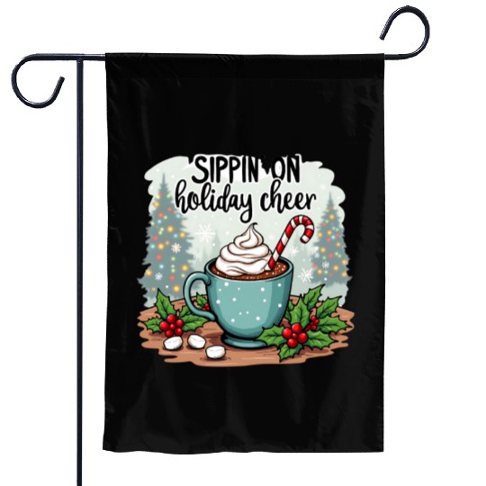 Sippin' On Holiday Cheer Hot Cocoa Garden Flags