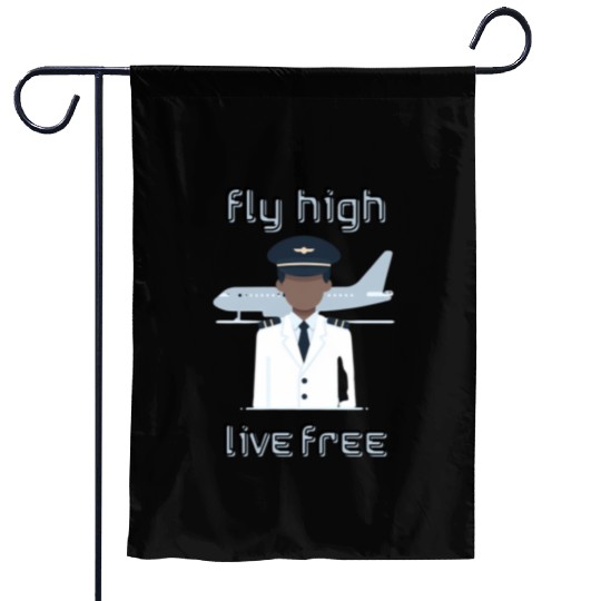 Fly High Live Free - Garden Flags for Pilots