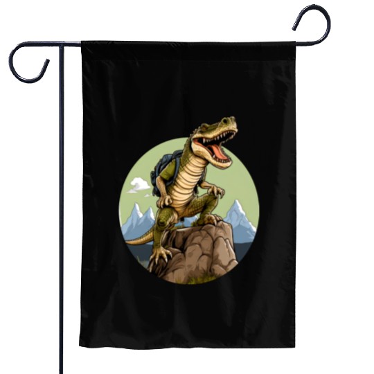 Crocodile hiking / mountaineering crocodiles Garden Flags